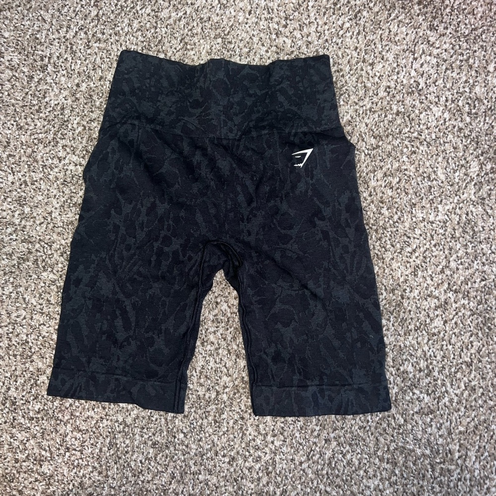 Gymshark Black Patterned Biker Shorts